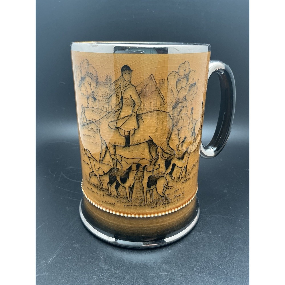 Vintage Arthur Wood, Ye Olde Coaching & Hunting Days, Tankard/Mug-Dogs Horses
